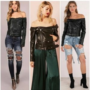 Black leather jacket